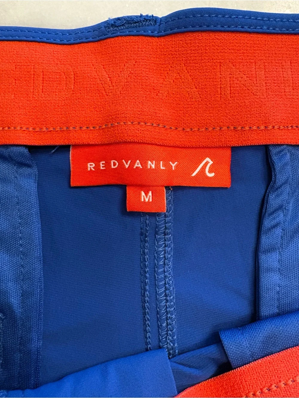 REDVANLY Men’s Performance Flat-Front Shorts in OLYMPIC BLUE - Medium